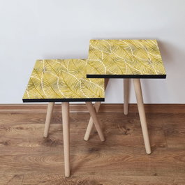 Hanah Home Mesas Nido Amarillo y Blanco (2 Piezas)